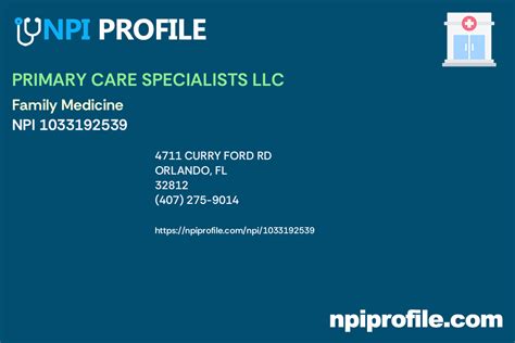 PRIMARY CARE MEDICAL SPECIALISTS L.L.C, NPI .